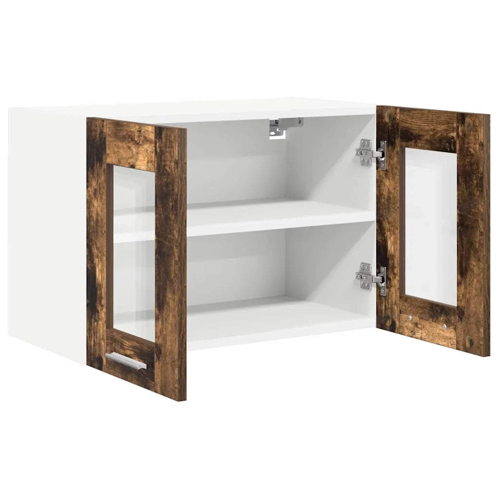 Armadio pensile con porta 2 pcs Rovere fumé 60 x 31 x 40 cm 884219