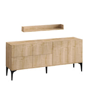 Credenza in legno "Stella" - 180 x 40 x 55 cm - Rovere Zaffiro