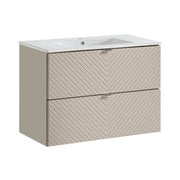 Set da bagno AOKI: mobile sotto lavabo con cassetti 80cm + lavabo bianco da incasso