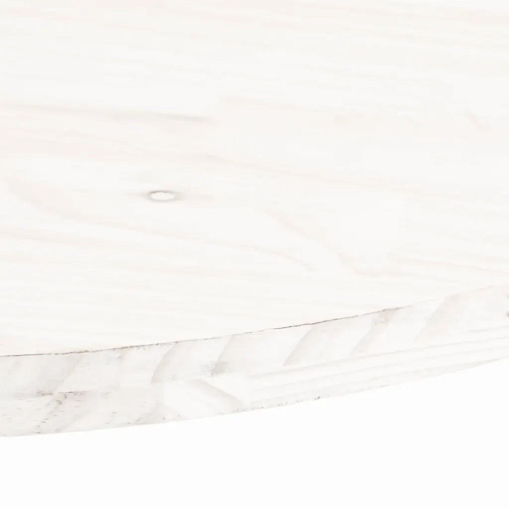 Piano Tavolo Bianco 70x35x2,5cm in Legno Massello di Pino Ovale 824316
