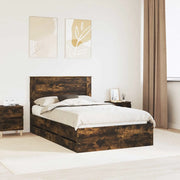 Struttura del letto con cassetto-Giroletto con contenitore-Rete del Letto Rovere fum¨¦ 135 x 190 cm 431097