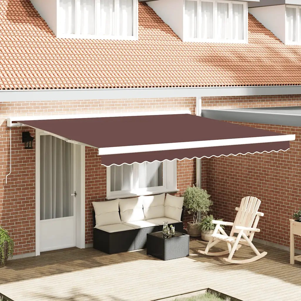 Tenda Sole Retrattile Manuale 400x300 cm Marrone 3215720