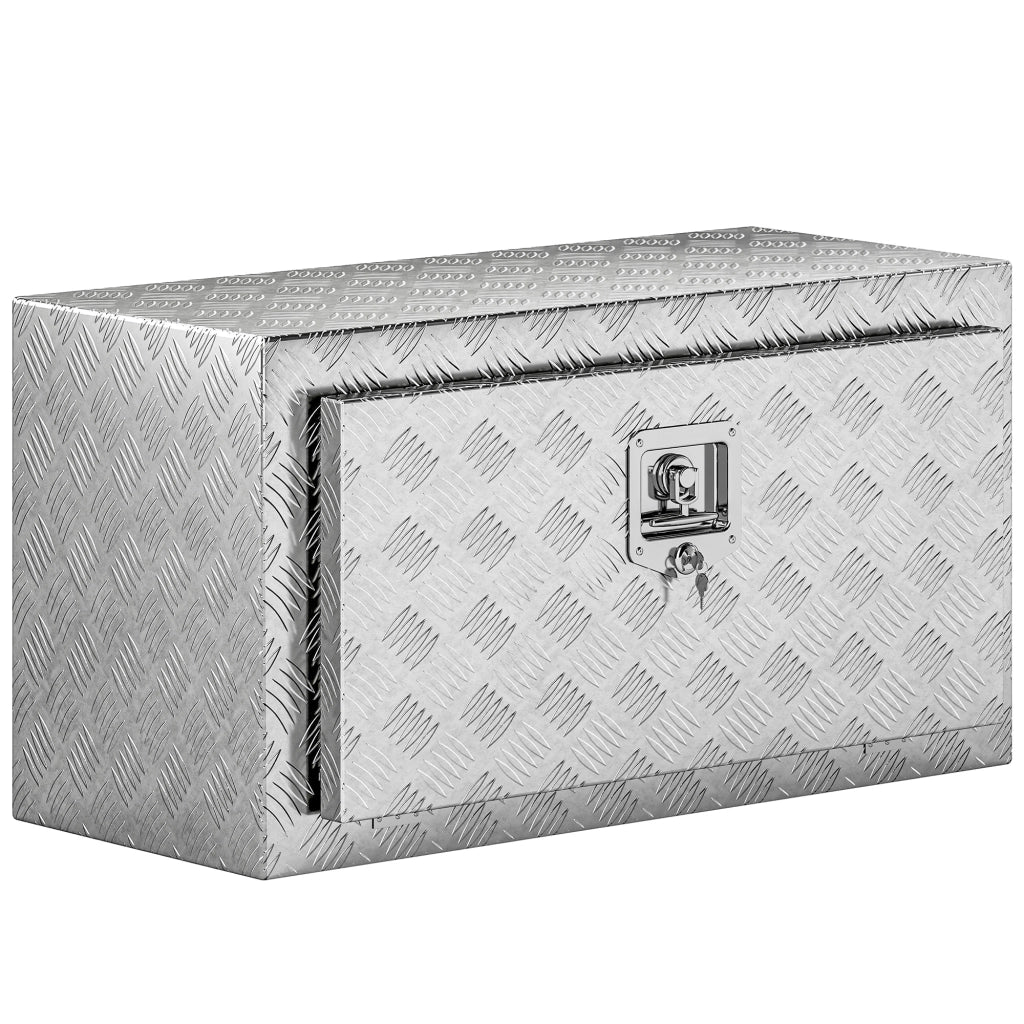 Cassetta degli Attrezzi Box Portautensili 76x35,5x40,6 cm Alluminio Argento