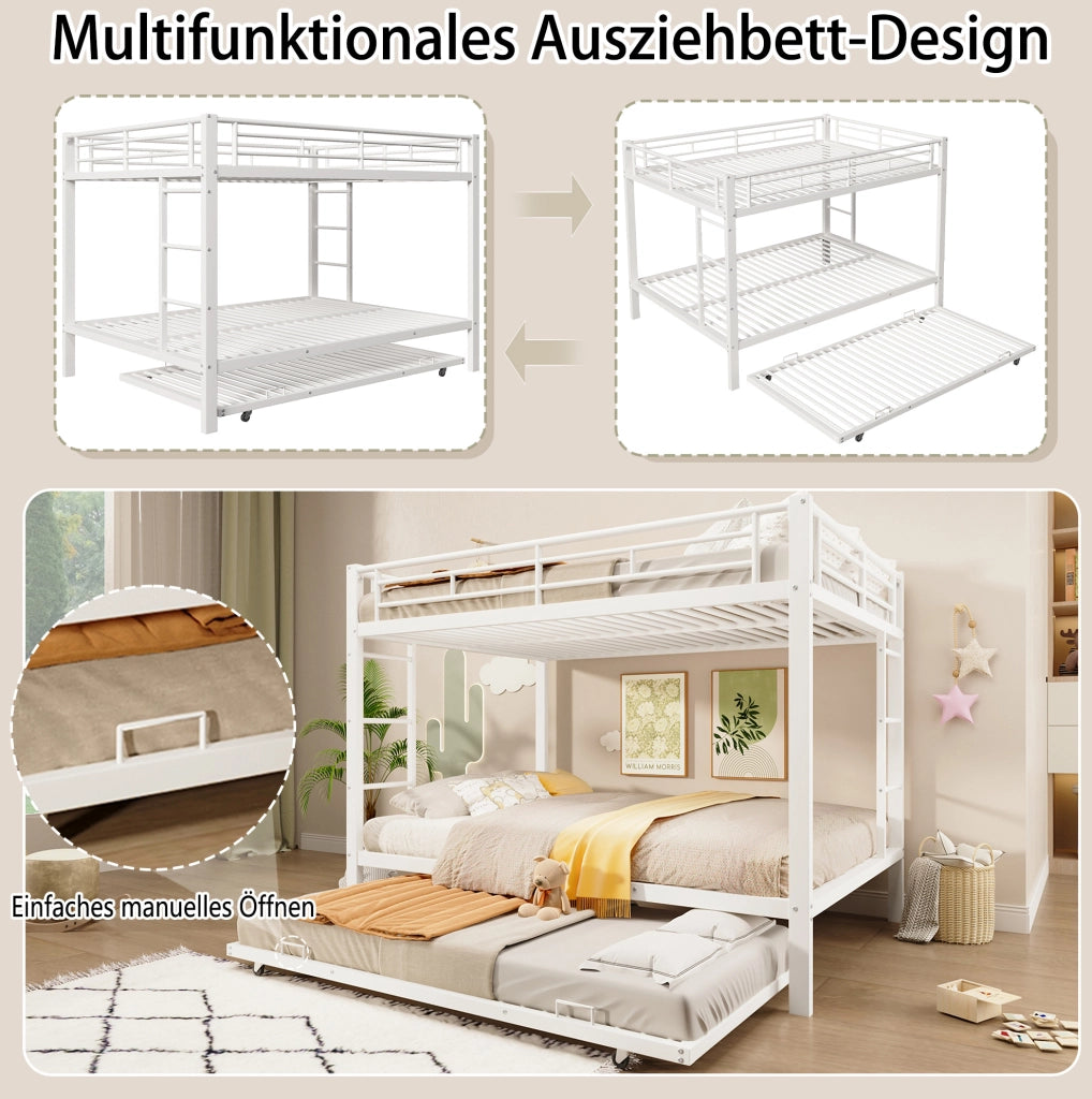 Letto a castello per bambini 140x200 cm con letto estraibile