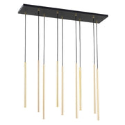 Lampada a sospensione Selter in acciaio nero e oro