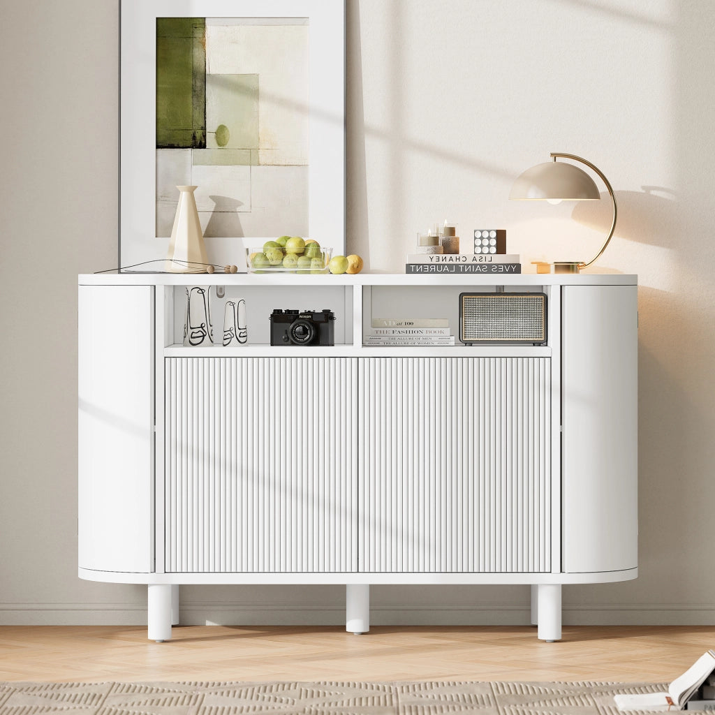 Credenza con 2 ante e ripiani regolabili per ingresso in MDF 120×38×77 cm bianco