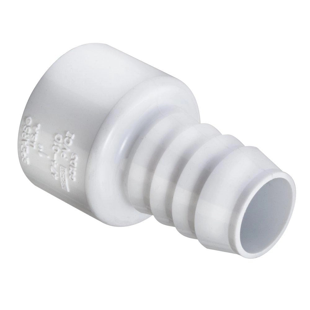 Aquariumline Portagomma in PVC bianco ad incollaggio femmina Ø25mm per tubi flessibili 16/22