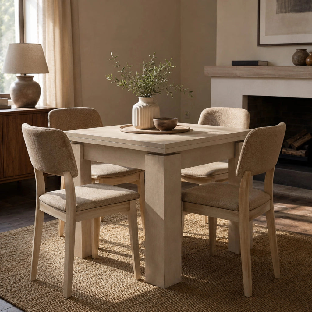Tavolo Estensibile Moderno Da 4 A 8 Persone Con Struttura Solida Gambe Spesse Design Essenziale Apertura Centrale Perfetto Per Cucina O Sala Da Pranzo 90 X 90 / 180 X 90 Cm Cashmere