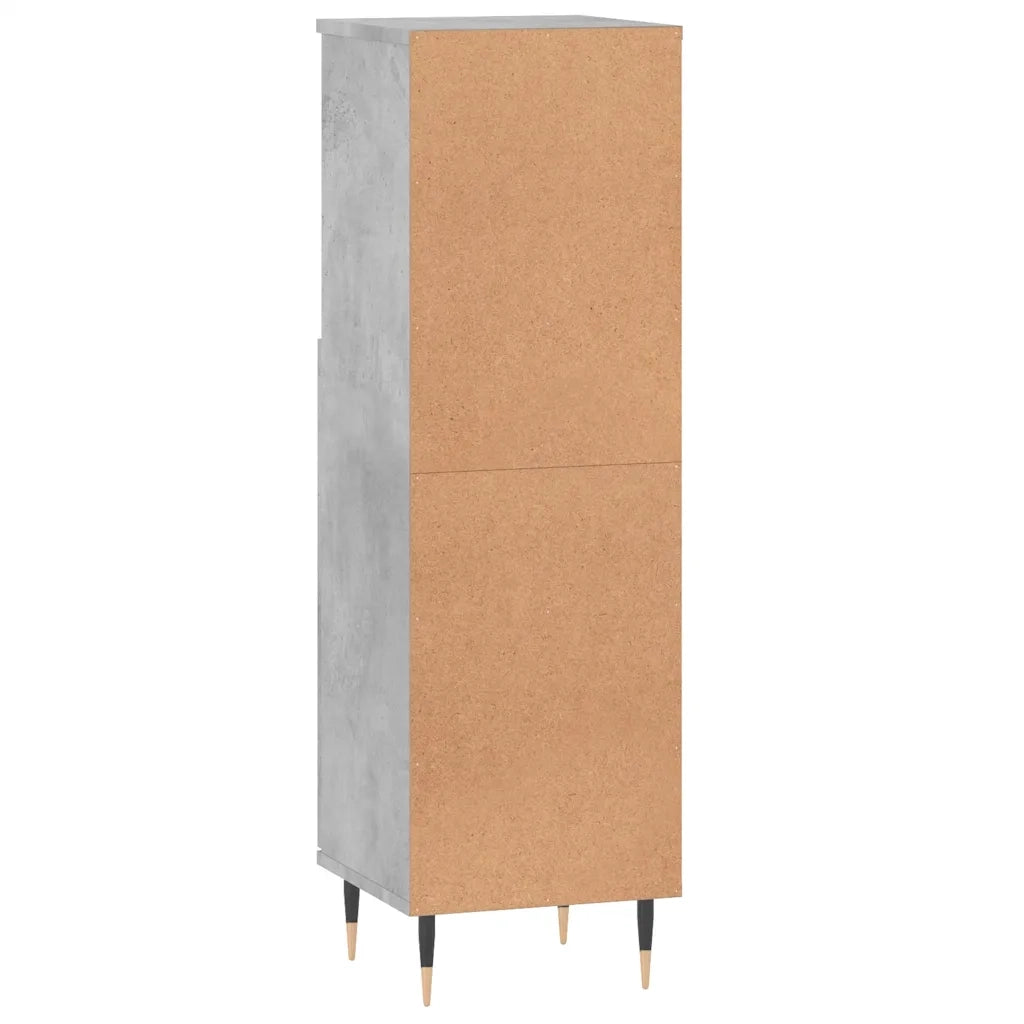 Armadietto Bagno Grigio Cemento 30x30x100 cm Legno Multistrato 831552