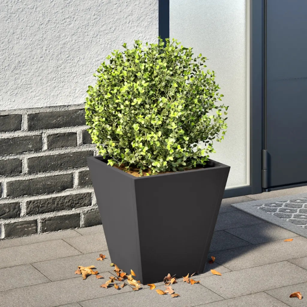 Fioriera | Cassetta per fiori | Vaso da Giardino Nera 30x30x30 cm in Acciaio