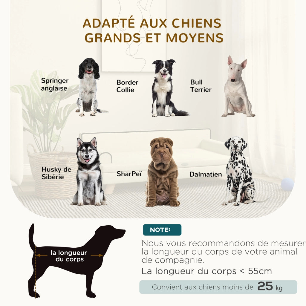 Divano per cani e gatti ¨C zephmum ¨C beige 100x62x32 cm