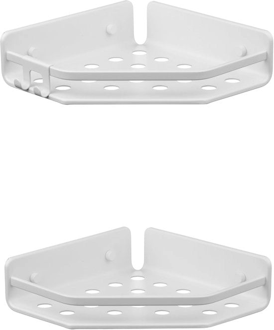 Set da angolo 2 pezzi modello Serenity, in alluminio, colore bianco. Dimensioni 20 x 20 x 5,5 cm.