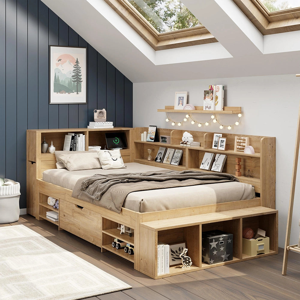 Letto bambino 90x200cm?- Xylo - legno USB naturale