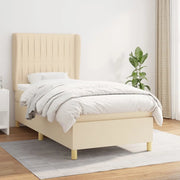 Giroletto a Molle con Materasso Crema 90x190 cm in Tessuto