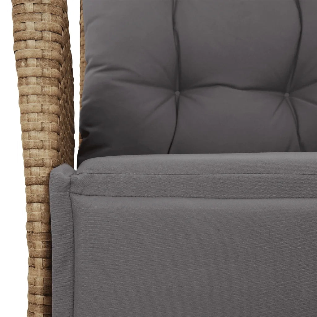 Sedie da Giardino Reclinabili 2 pz con Poggiapiedi Polyrattan 365293