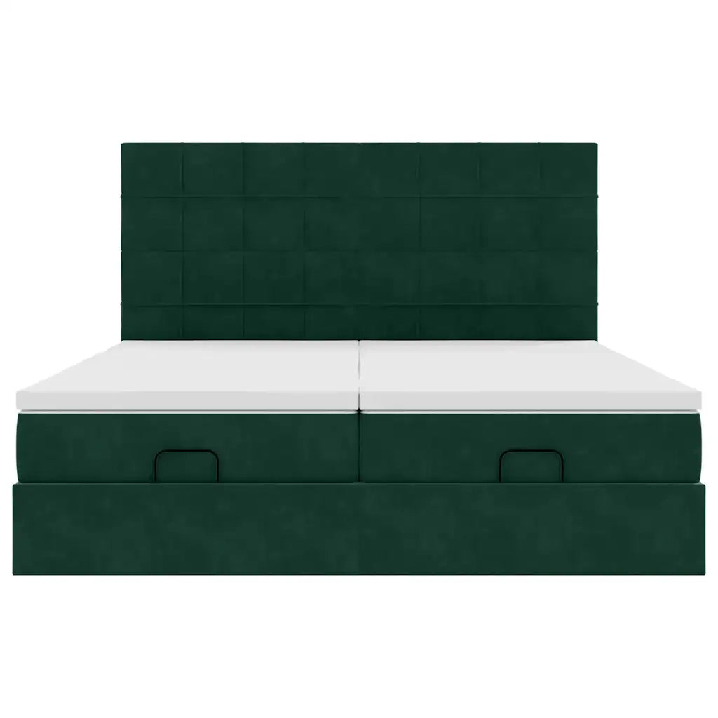 Struttura Letto Pouf con Materassi 180x200 cm Velluto
