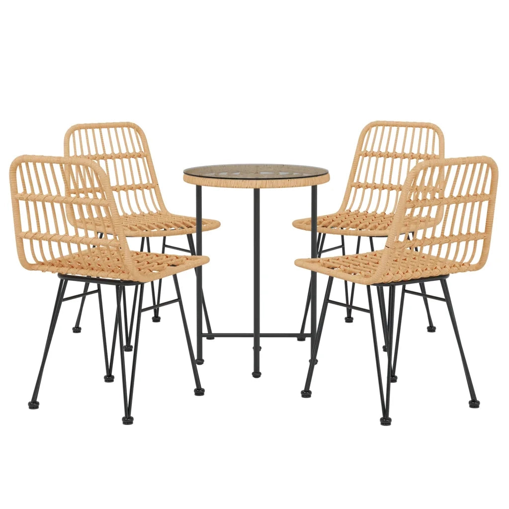 Set da Pranzo da Giardino 5 pz | Set Salotto da Giardino in Polyrattan