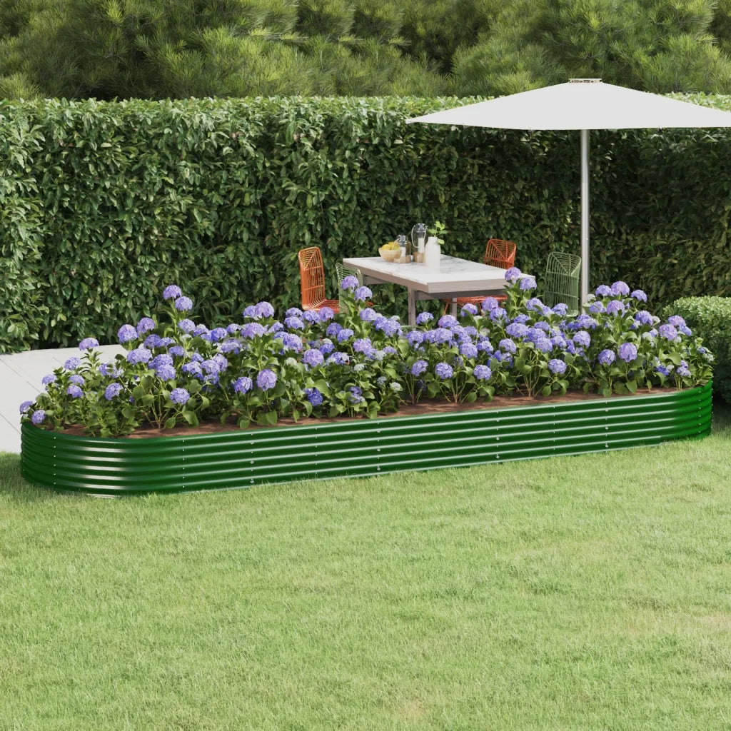 Vaso Giardino Acciaio Verniciato a Polvere 450x140x36 cm Verde cod mxl 66613