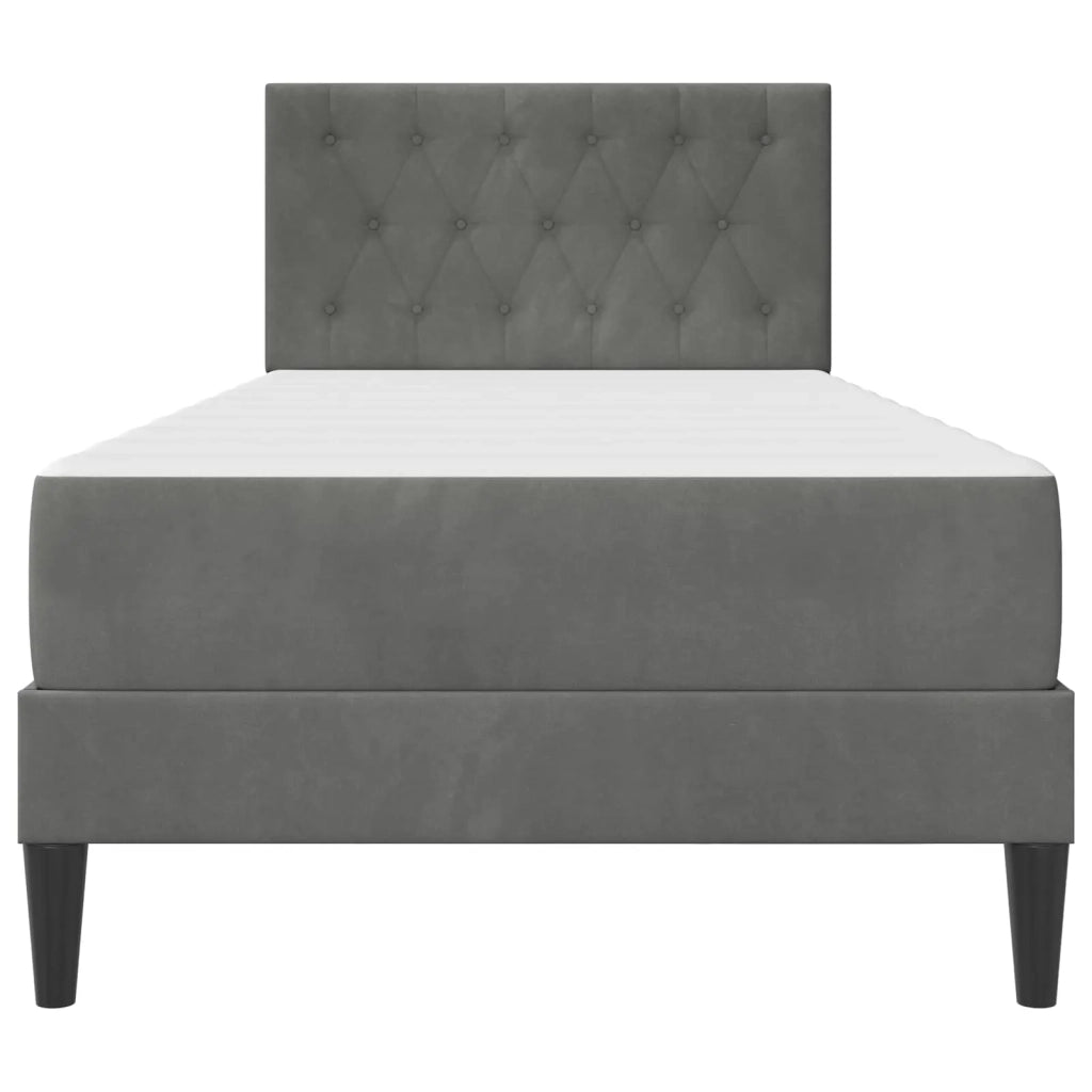 Struttura letto con materasso Grigio scuro 90 x 190 cm Velluto 3415354