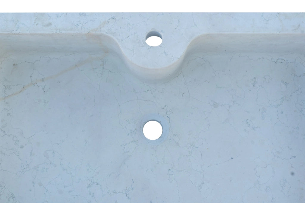 Biscottini Acquaio in marmo bianco L90xPR65xH19.5 cm Vasca realizzata completamente