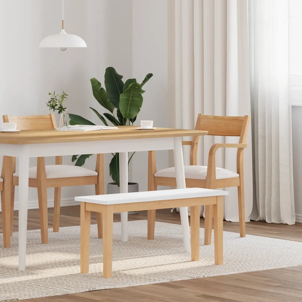 vidaXL Panca 90 cm in Legno Massello di Hevea