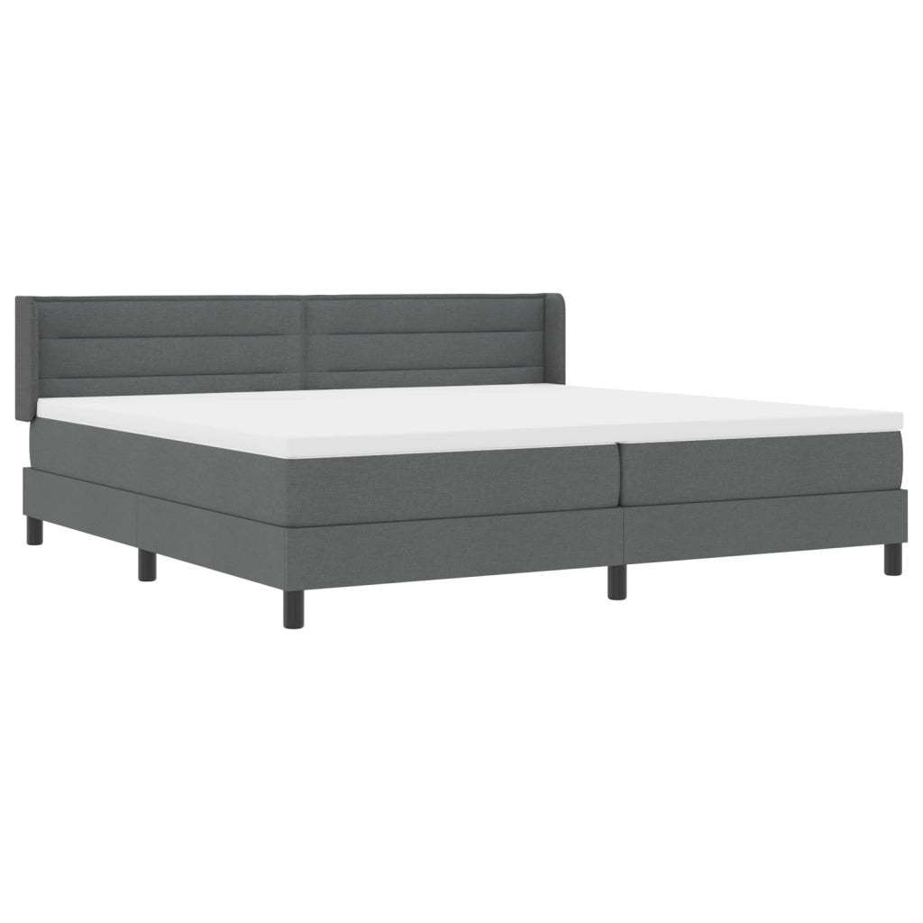 Letto a baldacchino con materasso grigio scuro 200x200 cm tessuto