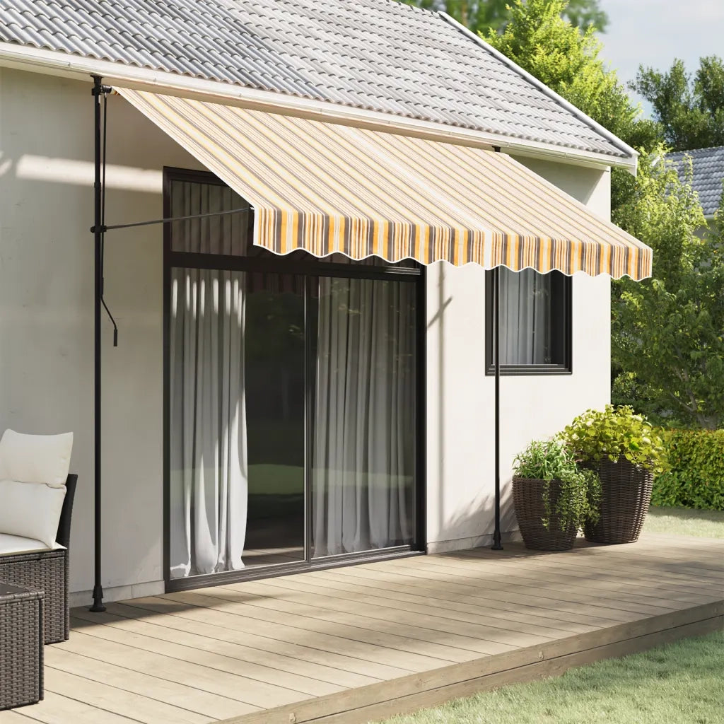 Tessuto Ricambio per Mantovana Tenda Righe Giallo e Grigio 3 m 367810