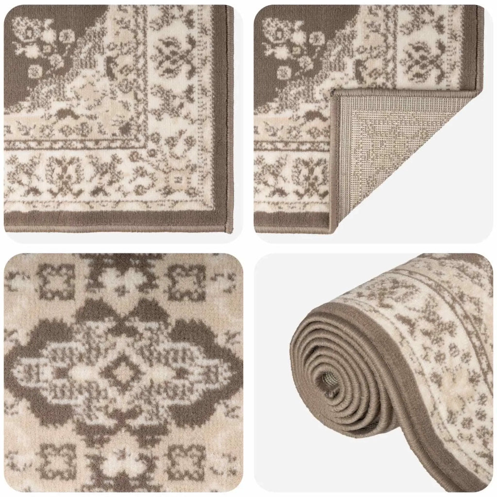 Tappeto Runner FLORNES Tessuto Tortora 80 x 350 cm PP 7 mm 42057496