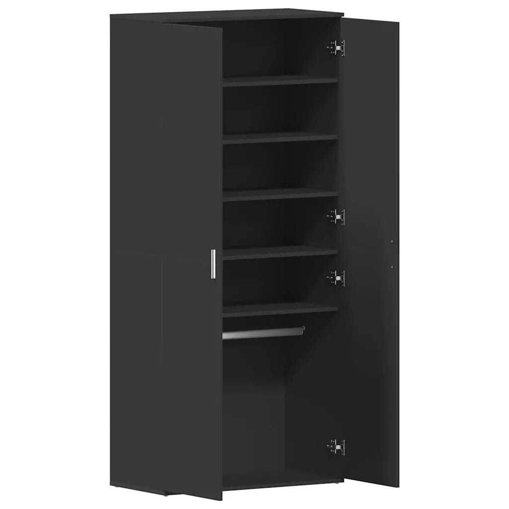 Mobile per scarpe-Scarpiera Nero 80 x 39 x 178 cm Legno multistrato