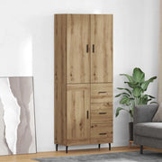 Credenza 2 pcs Rovere artigianale Legno Stratificato e Vetro 3415934