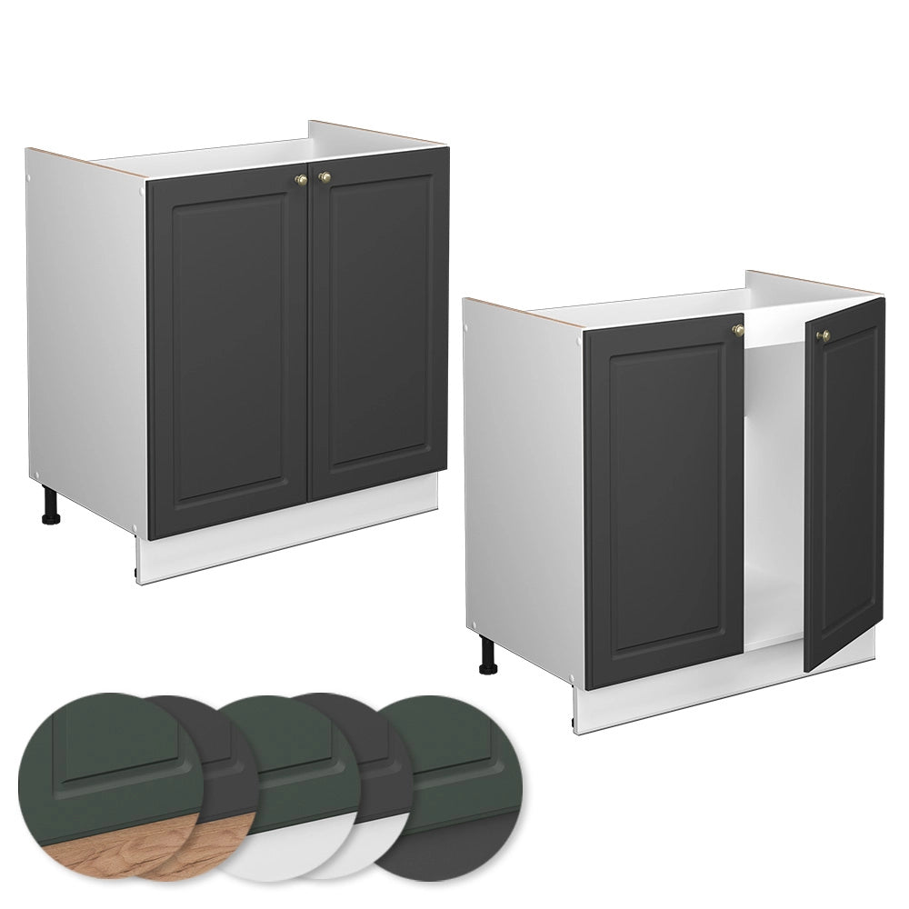 Mobile lavello cucina Fame-Line Antracite-oro/Bianco 80 cm senza piano di lavoro Vicco