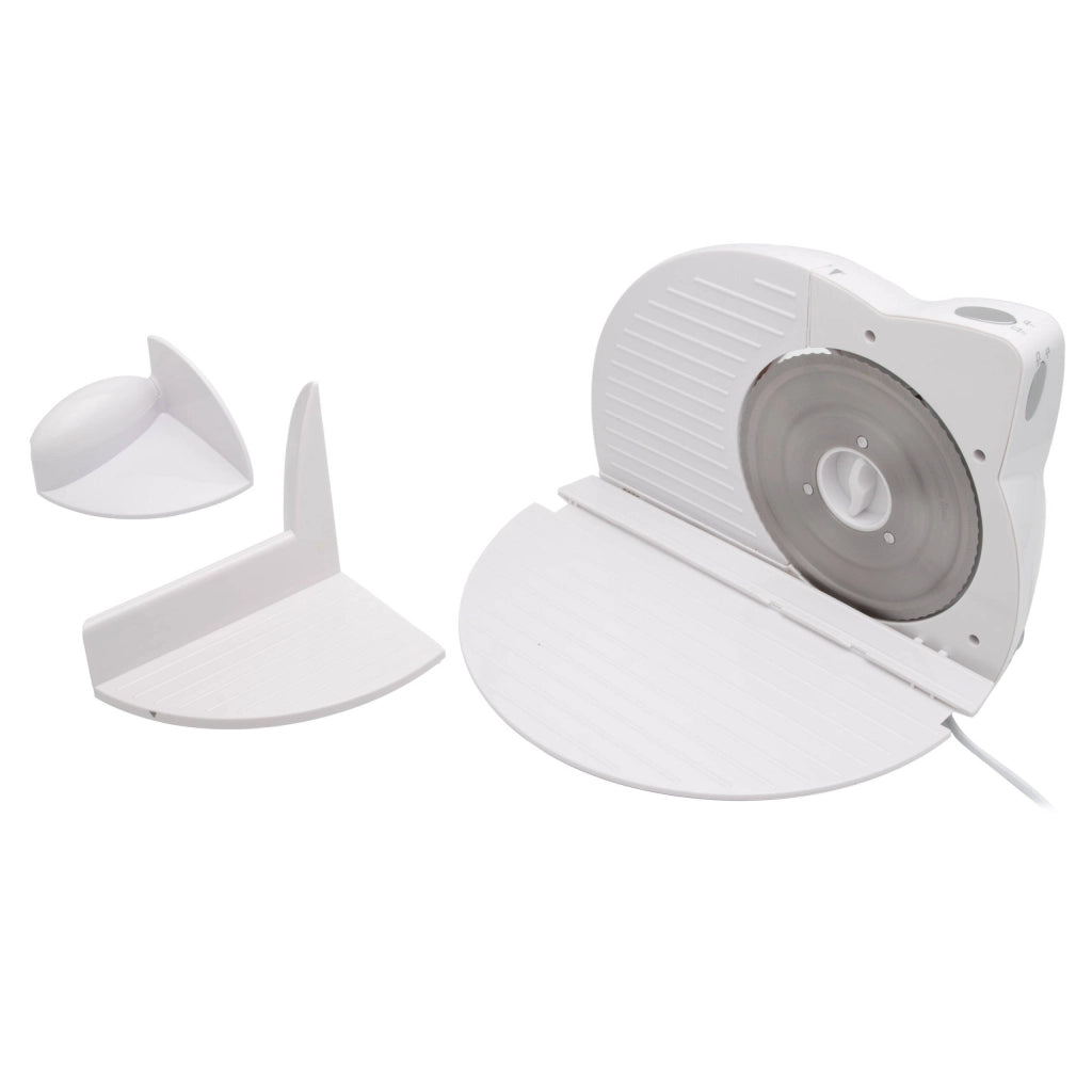 Affettatrice elettrica per salumi e formaggi, lama acciaio inox 170mm, 3 velocità regolabili, taglio da 0 a 15mm 150W - SOGO