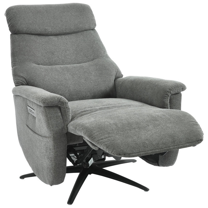 Poltrona Relax Jacquelin In Tessuto Grigio Scuro Gambe Nere