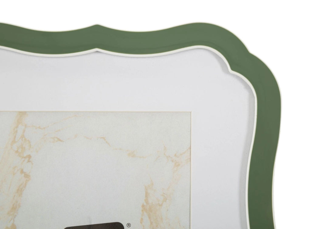 Cornice Margot Verde 17x1,4x21,9 cm in Zinco e Vetro Verde e Argento