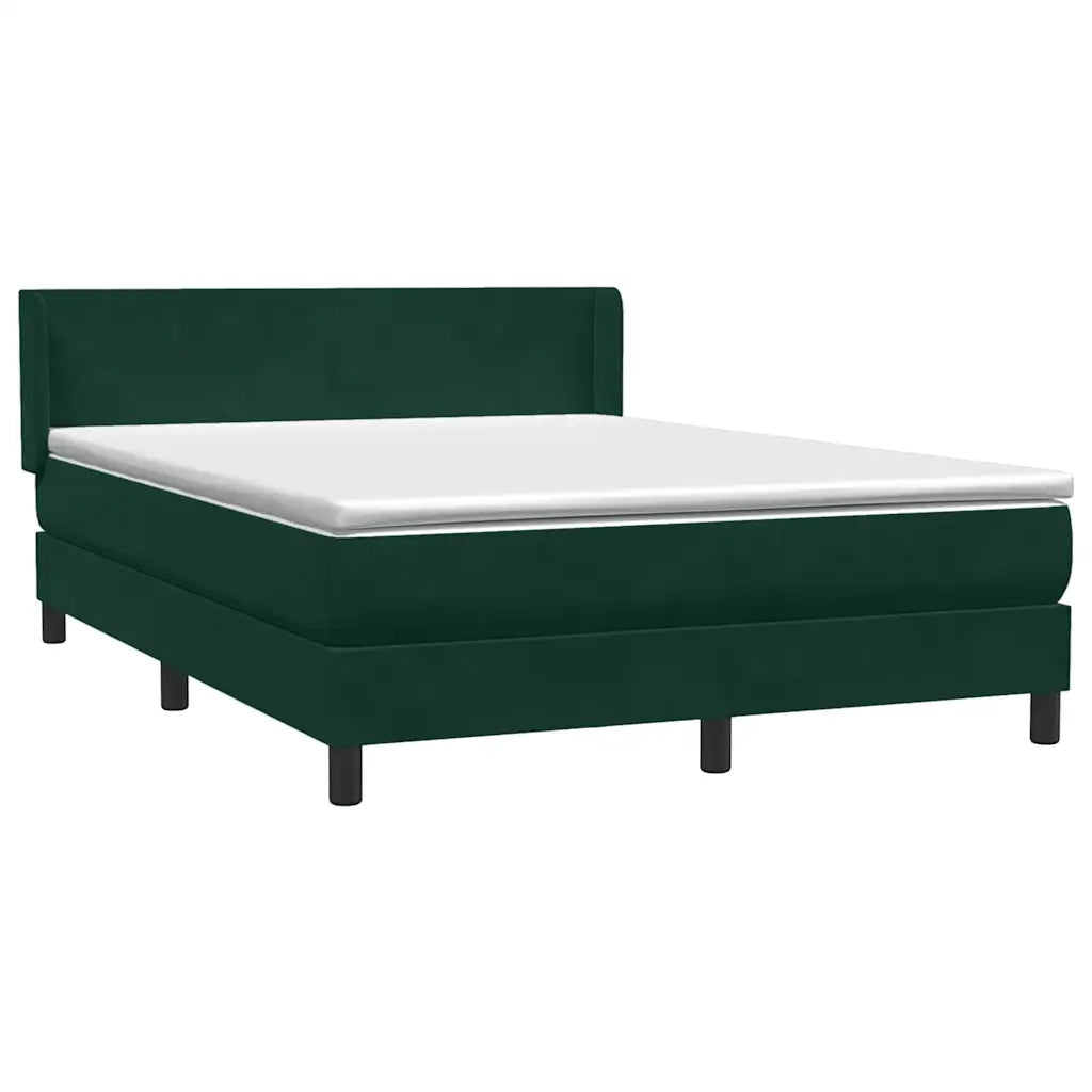 Giroletto a Molle con Materasso Verde Scuro 160x220 cm Velluto