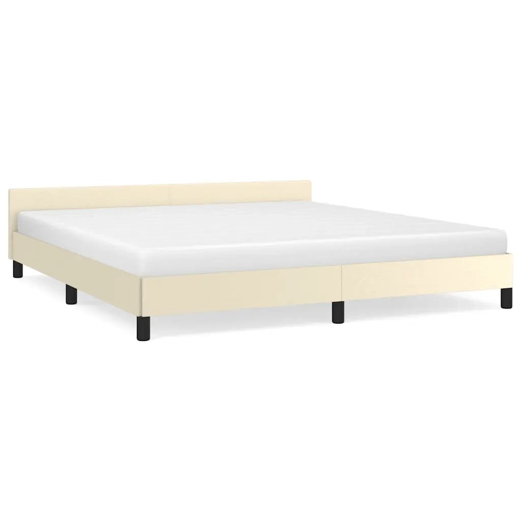 Giroletto con Testiera Crema 180x200 cm in Similpelle cod mxl 62586