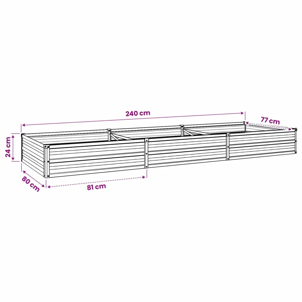 Letto rialzato da giardino Naturale 240 x 80 x 24 cm 8006483