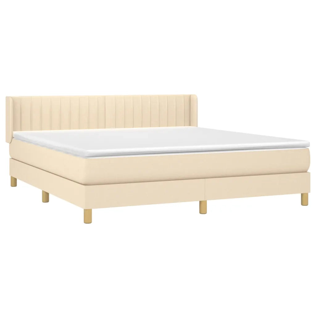 Giroletto a Molle con Materasso Crema 180x200 cm in Tessuto 3130454