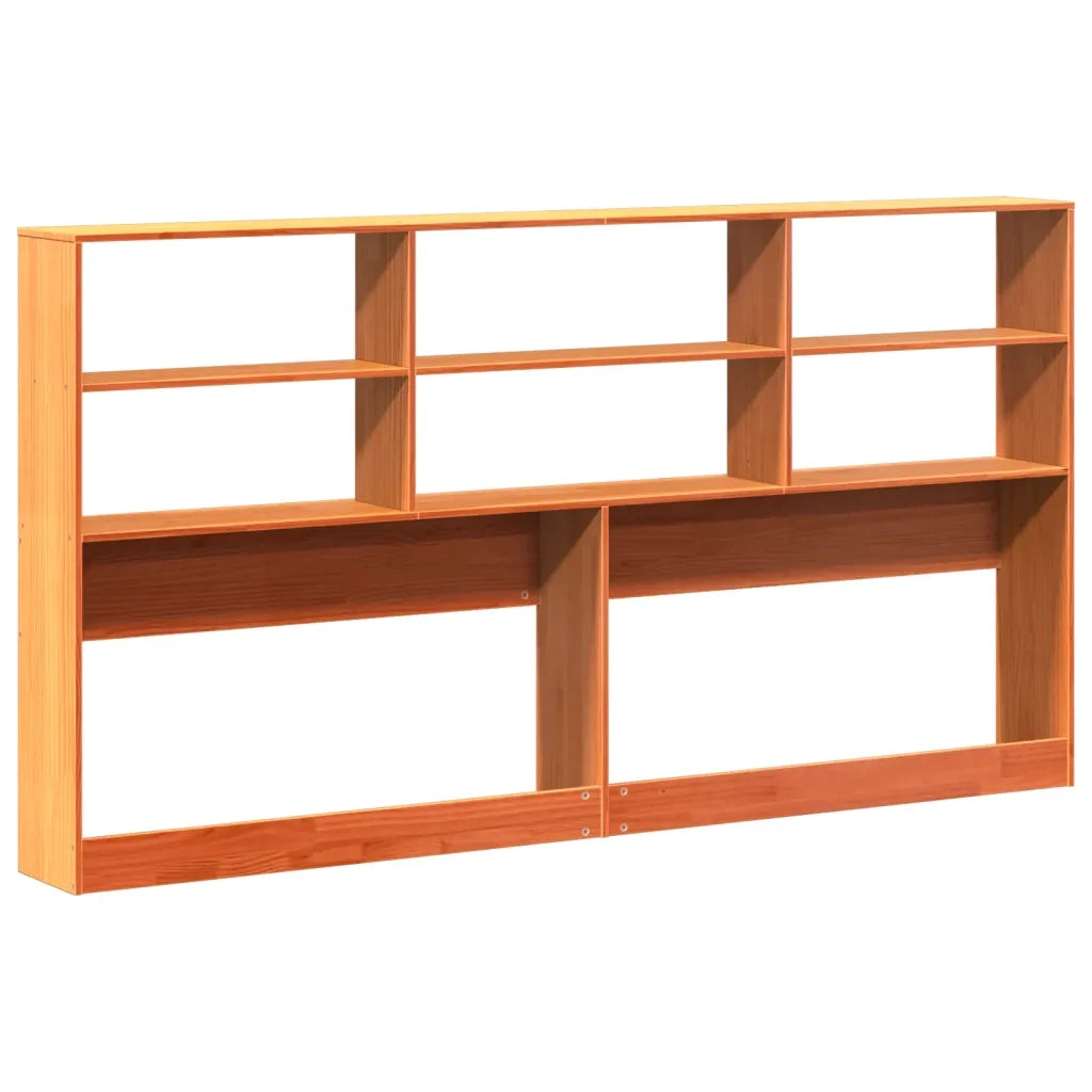 Testiera con Ripiani-Testata contenitore Marrone Cera 200 cm in Legno di Pino 717920