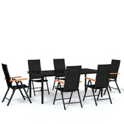 Set da pranzo da giardino 7 pezzi mobili da esterno nero 02_0014002