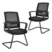 Set di 2 sedie ergonomiche con schienale medio 60 x 54,5 x 94 cm comfort ottimale design moderno plastica nera 20_0012416