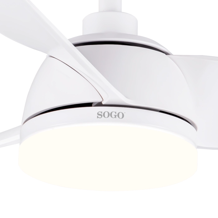 Ventilatore da soffitto 132 cm con luce LED 24W regolabile, motore DC silenzioso 6 velocità e telecomando, per stanze fino a 30 mq - Sogo