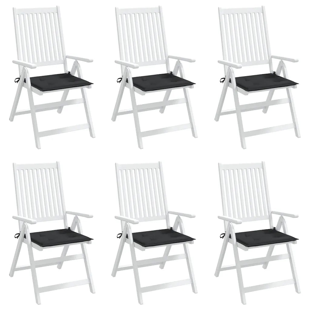 Cuscini per Sedia 6 pz Neri 40x40x4 cm in Tessuto Oxford 314017
