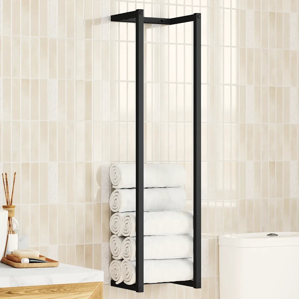 Portasciugamani da Terra Nero 25x20x95 cm Ferro CFW5401433