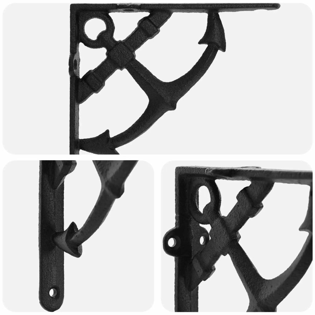 Supporti per mensole da parete 12 pz Nero 10 x 10 x 3 cm 42038902