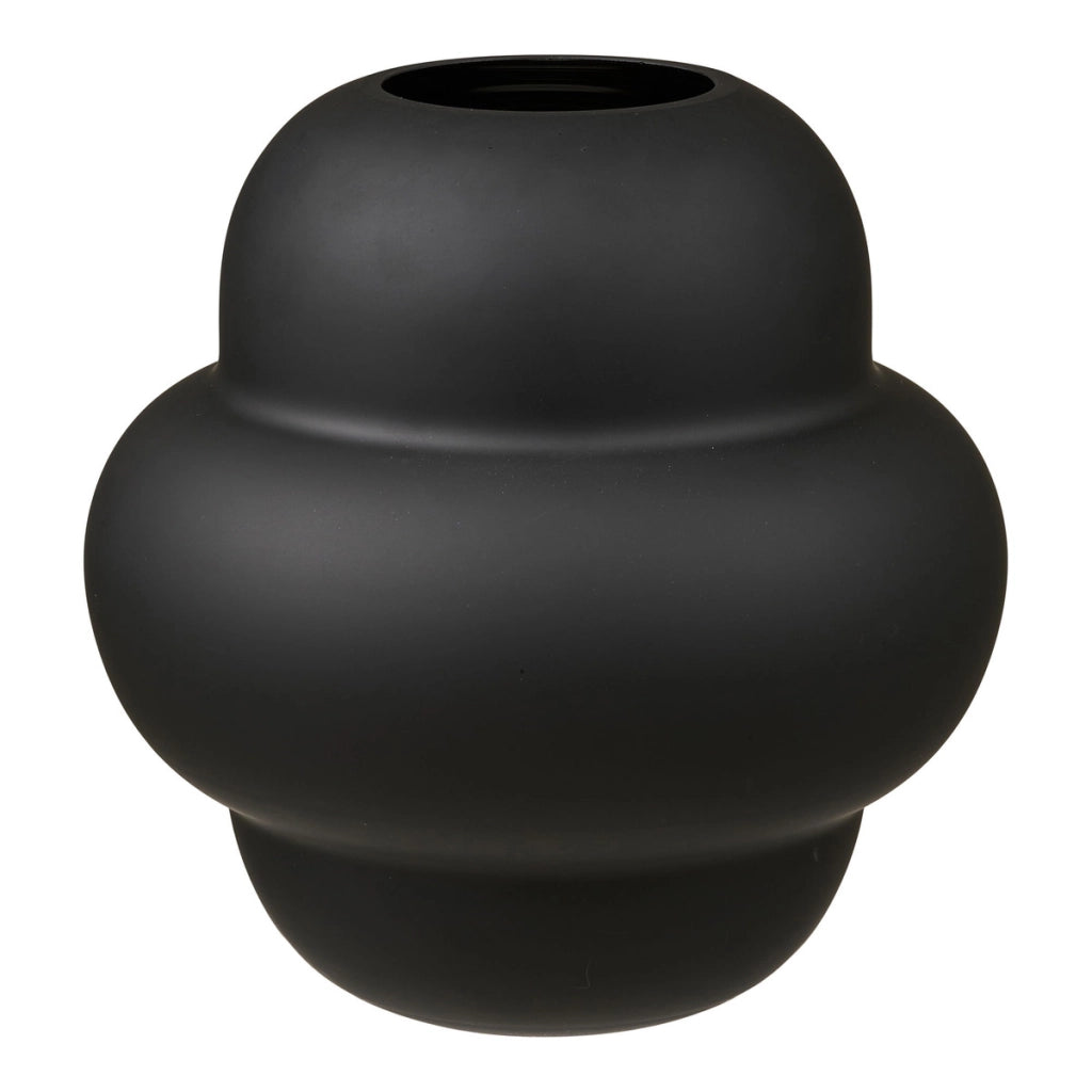Vaso Decorativo HN1, Nero, Vetro, 21x21x20 cm