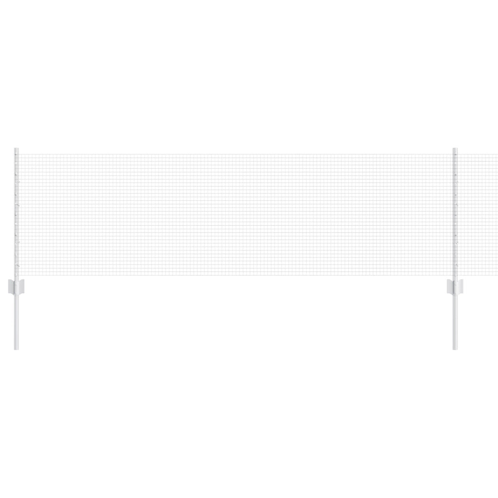 Recinzione in filo saldato con 5 post U Argento 0.6x25 m Acciaio