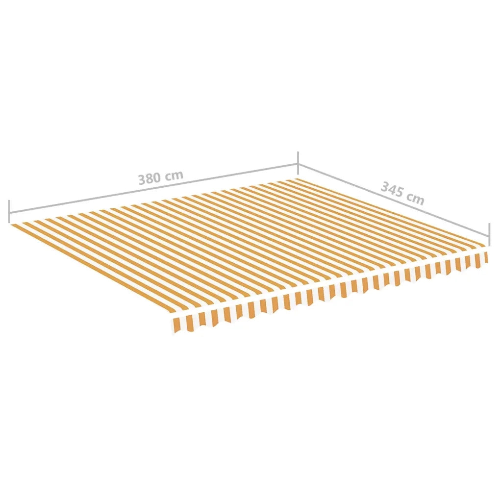 Tessuto di Ricambio per Tenda da Sole-Ricambio telo per tenda da sole Giallo e Bianco 4x3,5 m
