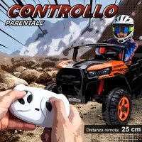 Macchina Elettrica per Bambini 3-8 Anni 24V a 2 Posti, Doppio Motore, Telecomando e Soft Start, Arancione
