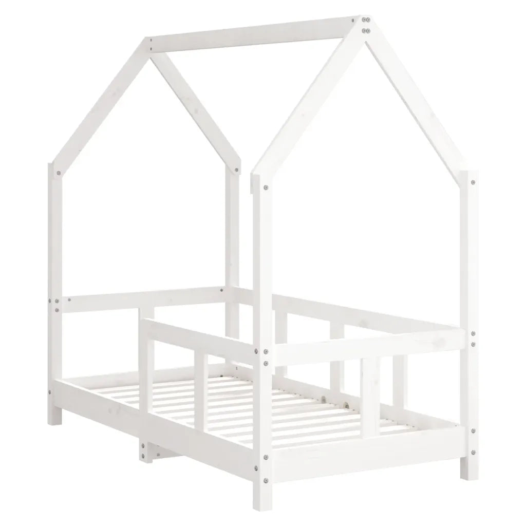 Giroletto per Bambini Bianco 70x140cm in Legno Massello di Pino 835722